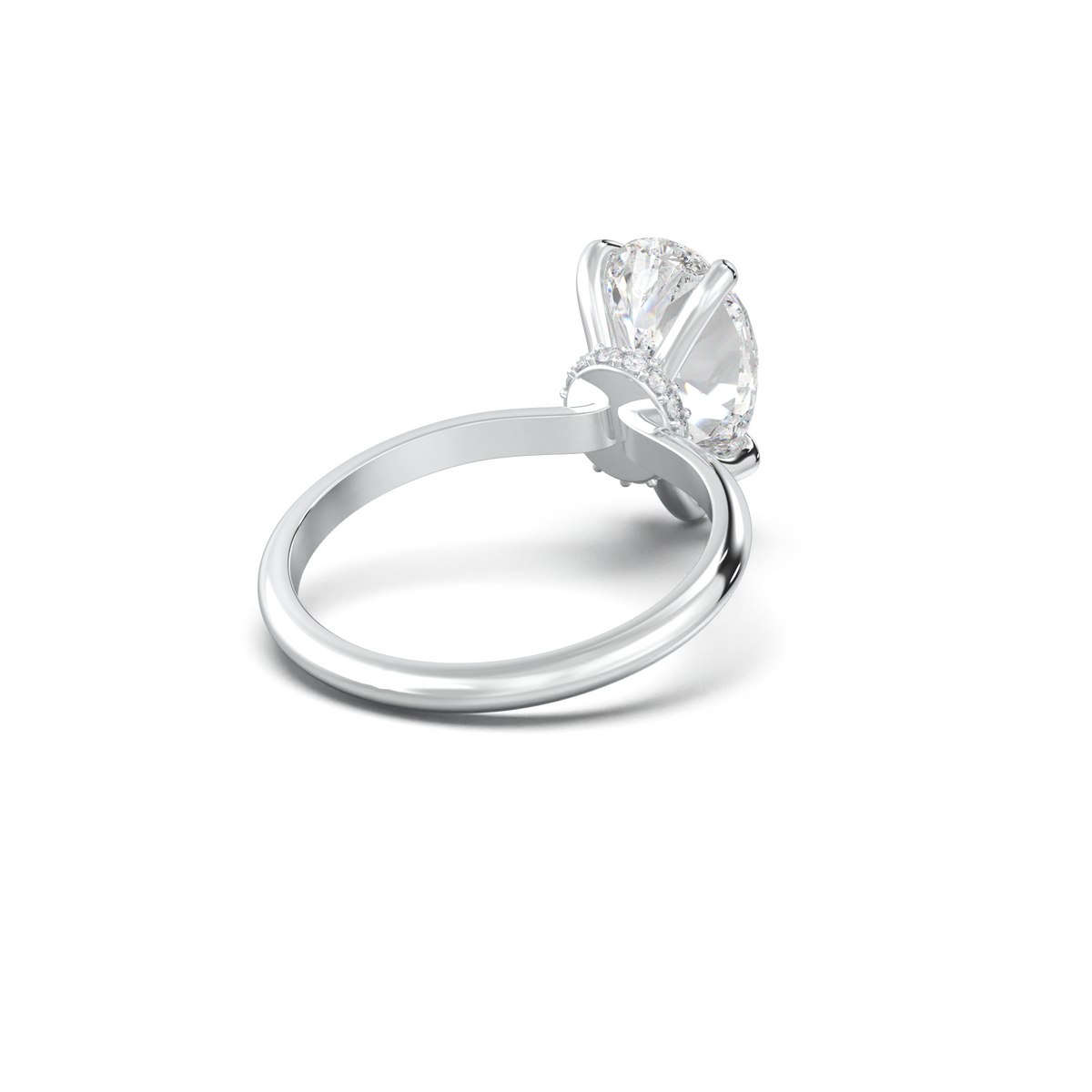 Pear Hidden Halo Engagement Ring