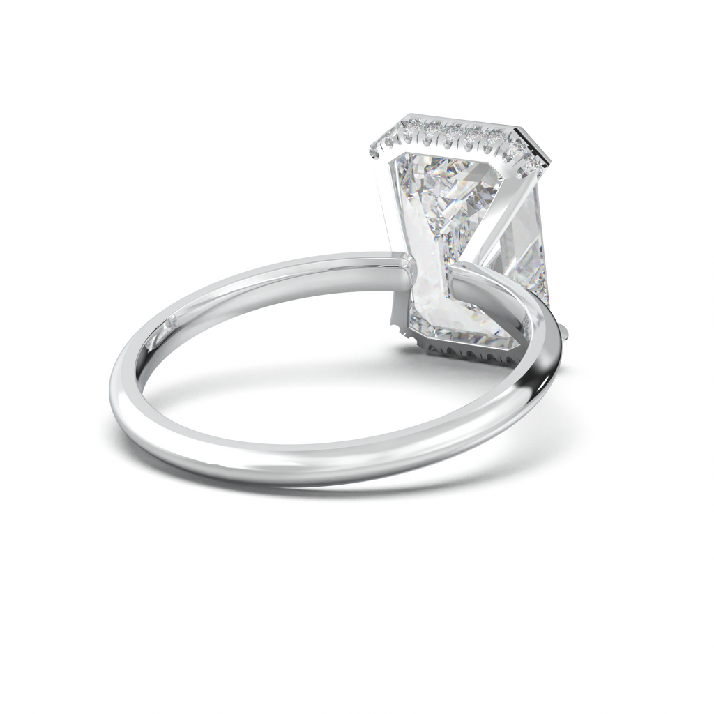 Emerald Hidden Halo Engagement Ring