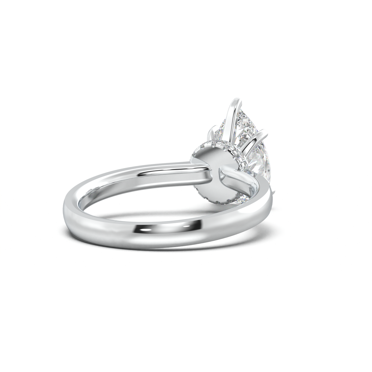 Pear Hidden Halo Engagement Ring