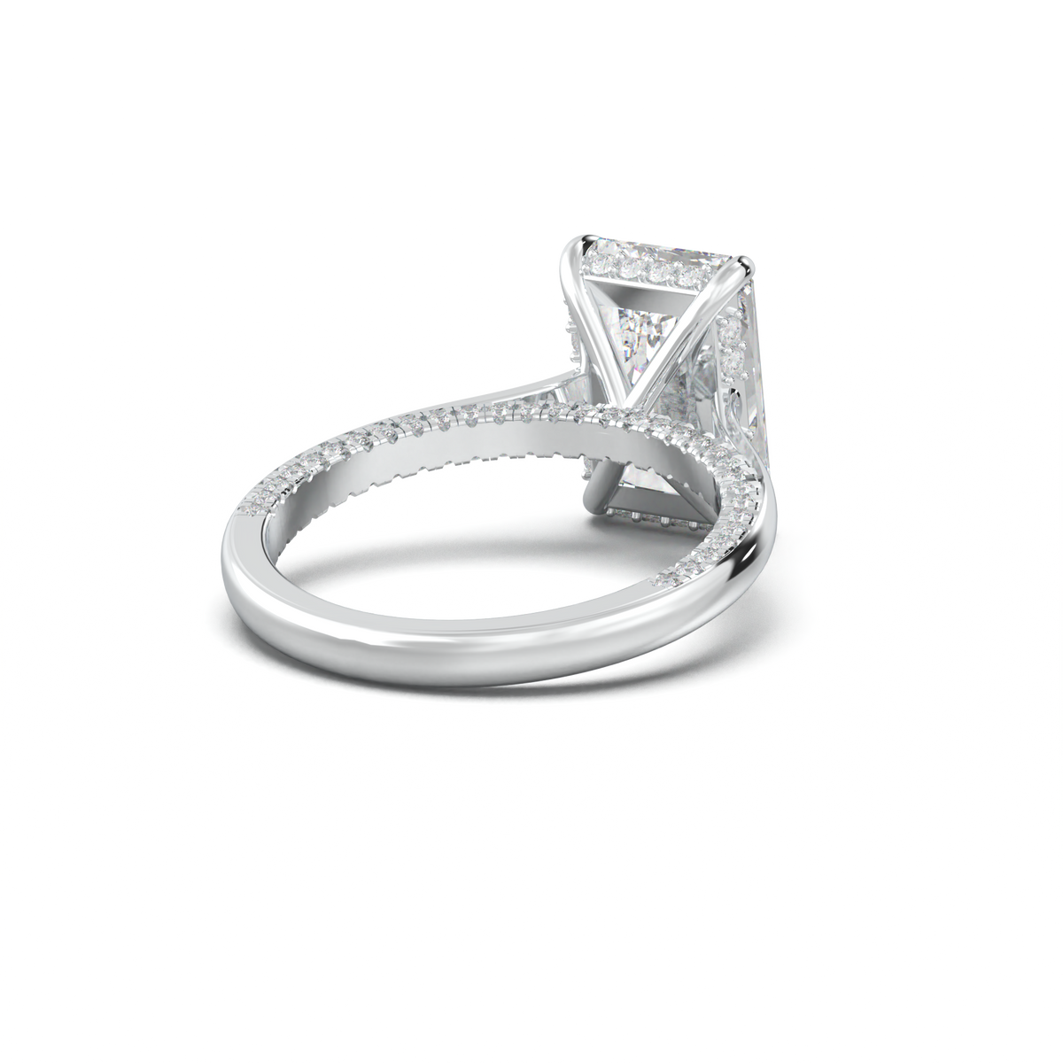 Radiant Pavé Hidden Halo Engagement Ring