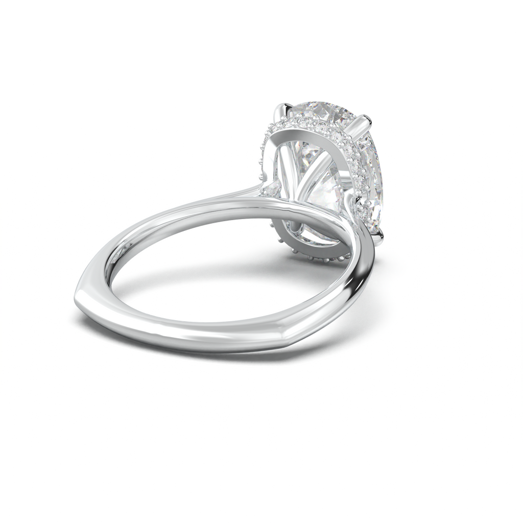 Cushion Hidden Halo Engagement Ring