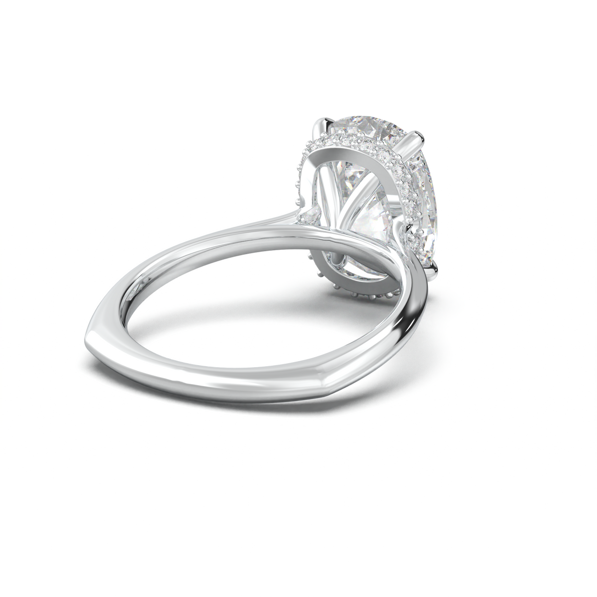 Cushion Hidden Halo Engagement Ring