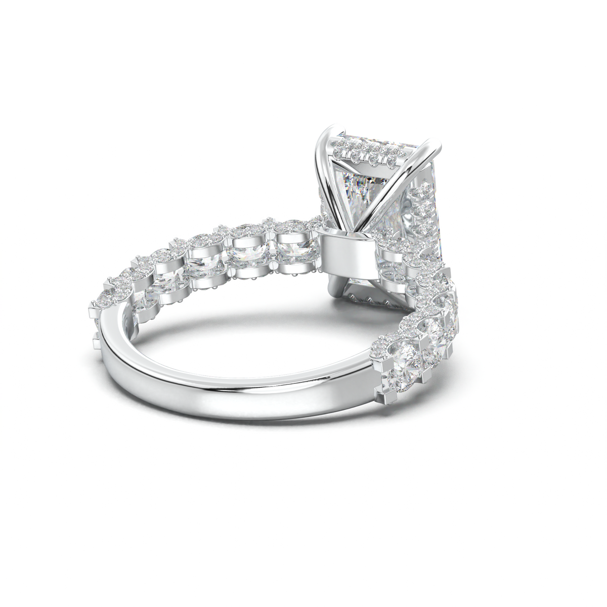 Radiant Diamond Band Engagement Ring
