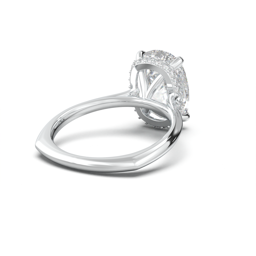 Cushion Hidden Halo Engagement Ring