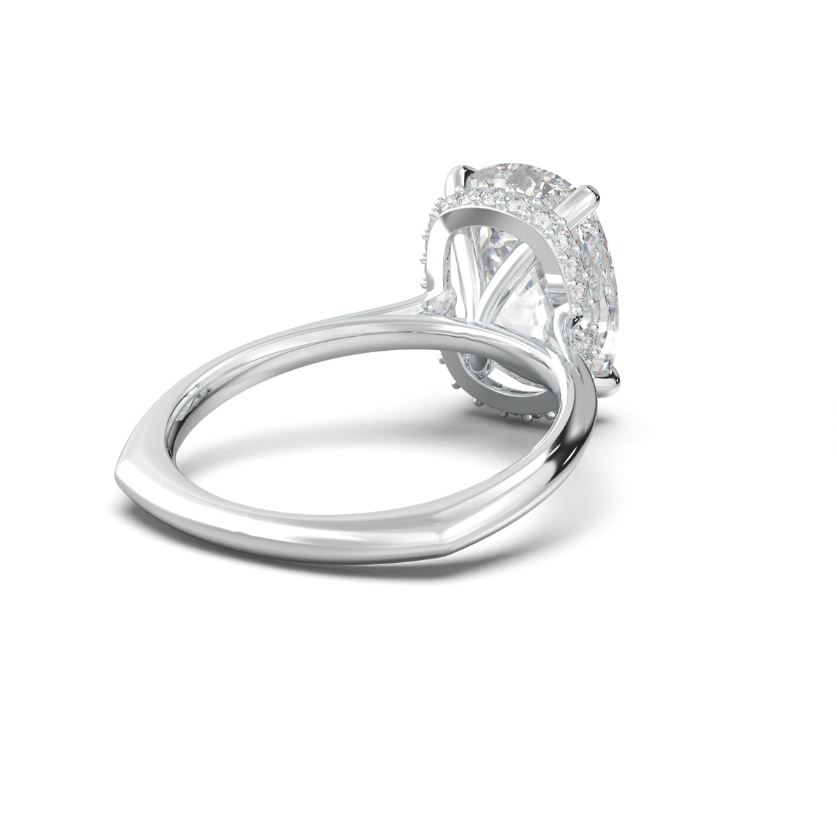 Cushion Hidden Halo Engagement Ring
