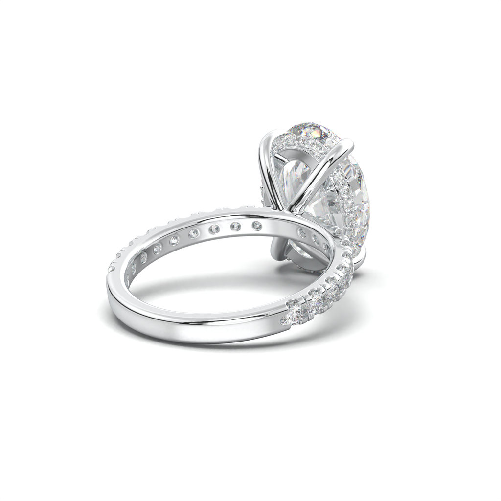 Oval Pavé Hidden Halo Engagement Ring
