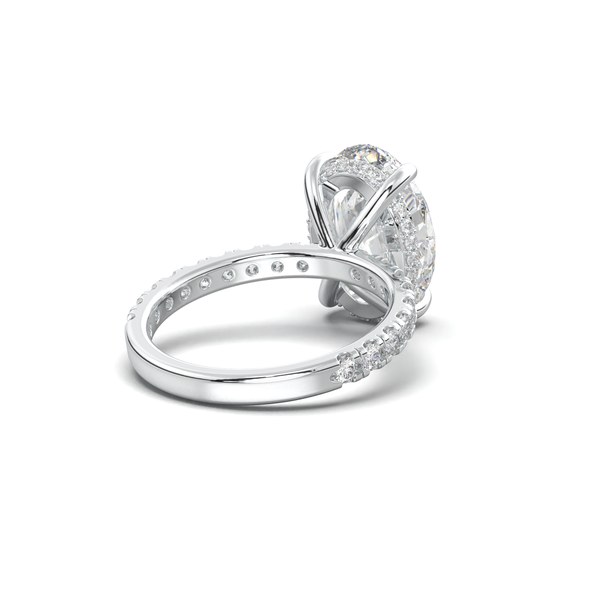 Oval Pavé Hidden Halo Engagement Ring
