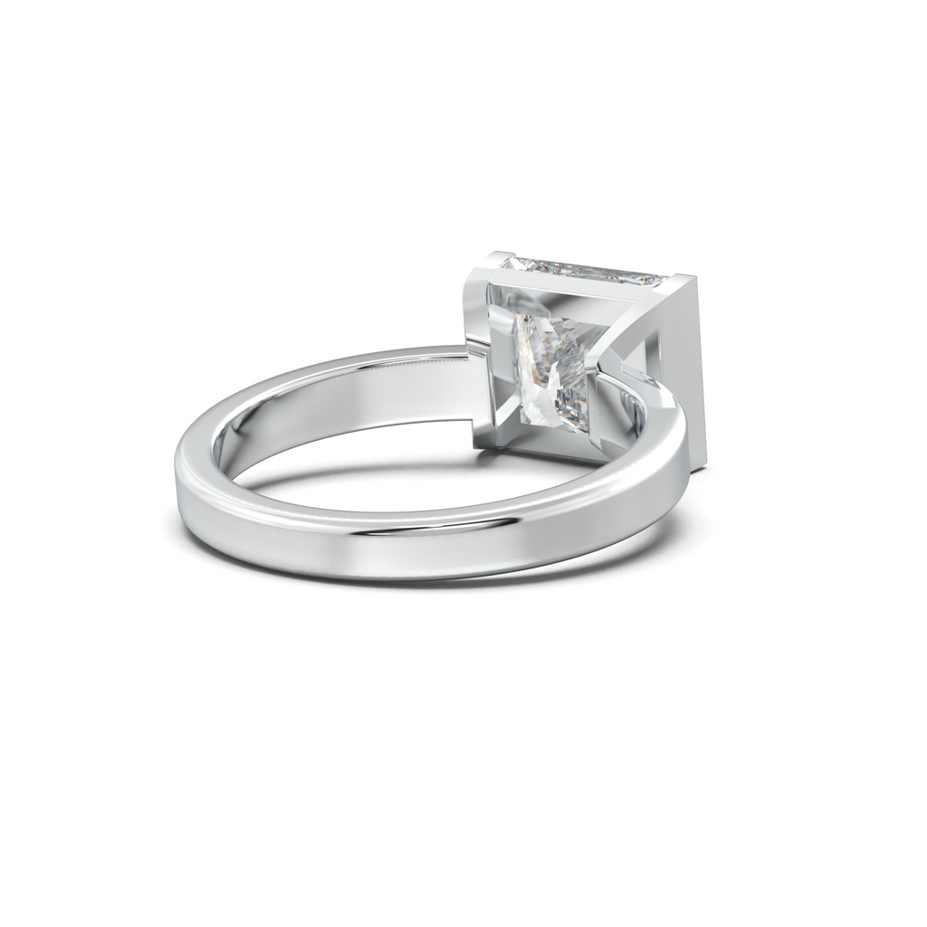 Princess Half-Bezel Engagement Ring