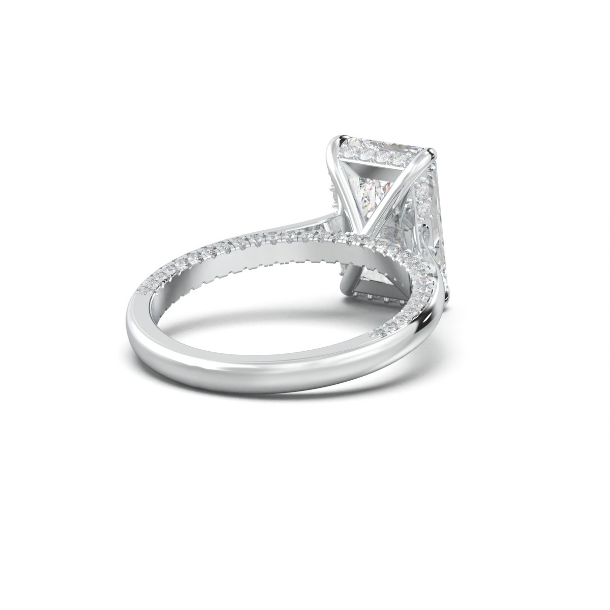 Radiant Pavé Hidden Halo Engagement Ring