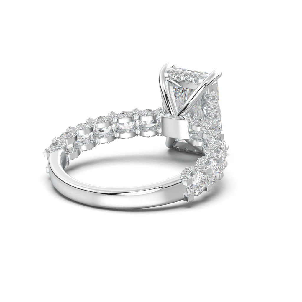 Radiant Diamond Band Engagement Ring