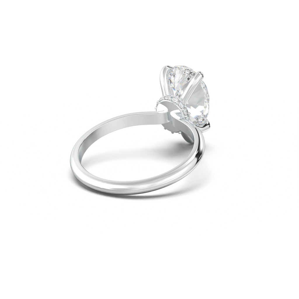 Pear Hidden Halo Engagement Ring