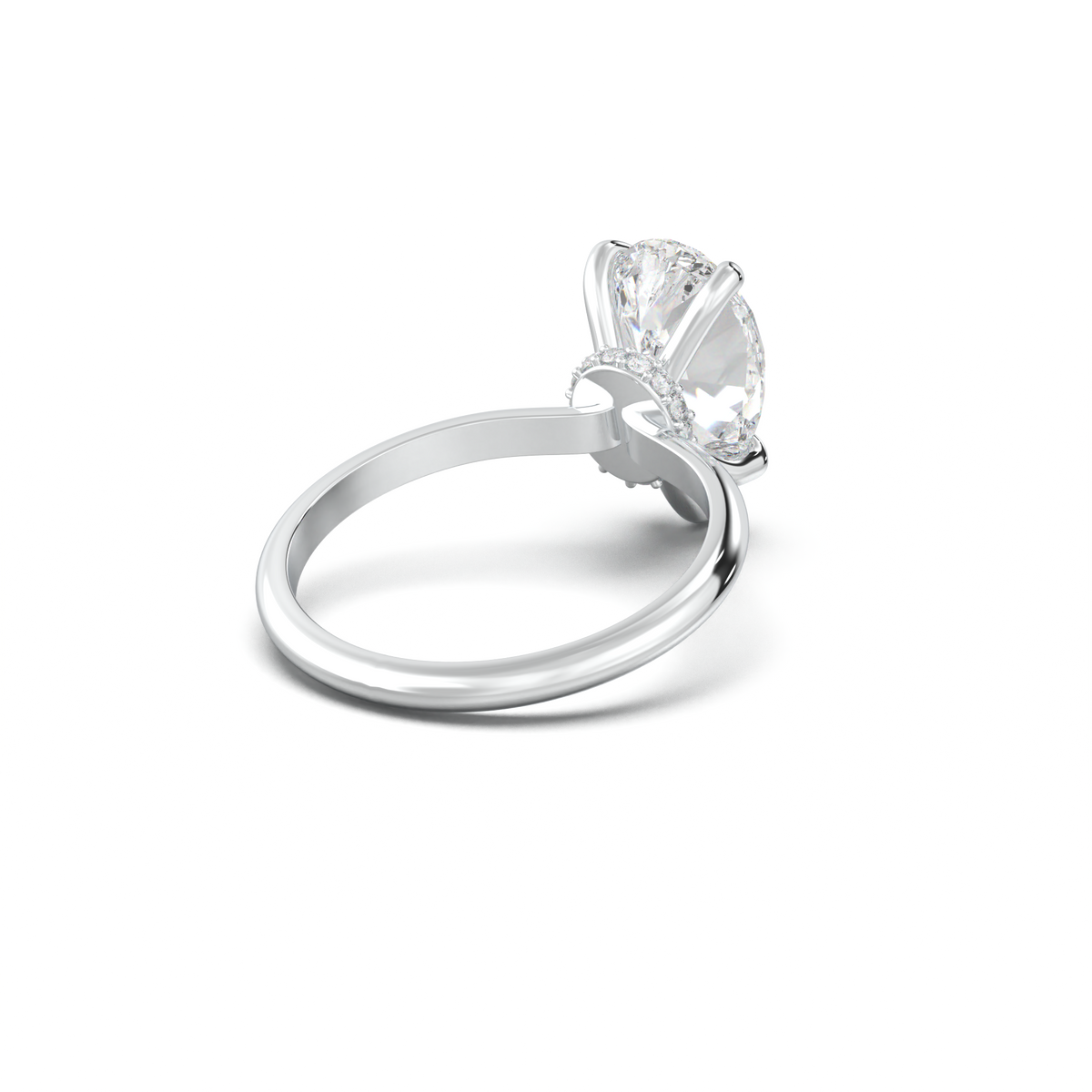 Pear Hidden Halo Engagement Ring
