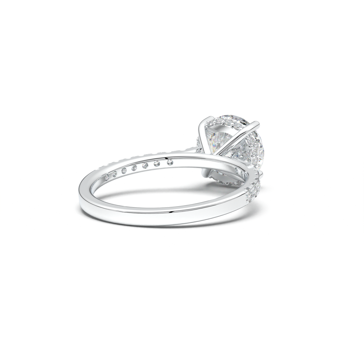 Round Pavé Engagement Ring