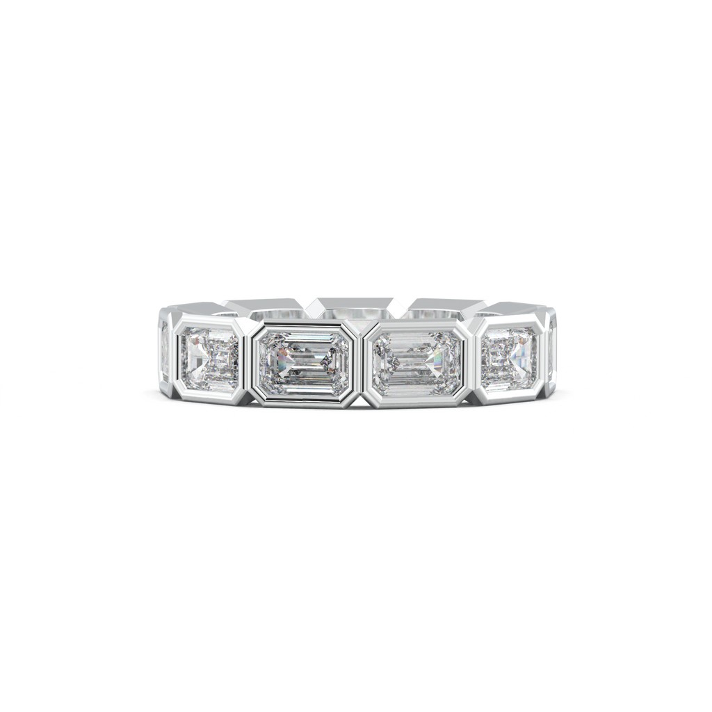 Emerald-Cut Bezel-Style Eternity Wedding Band