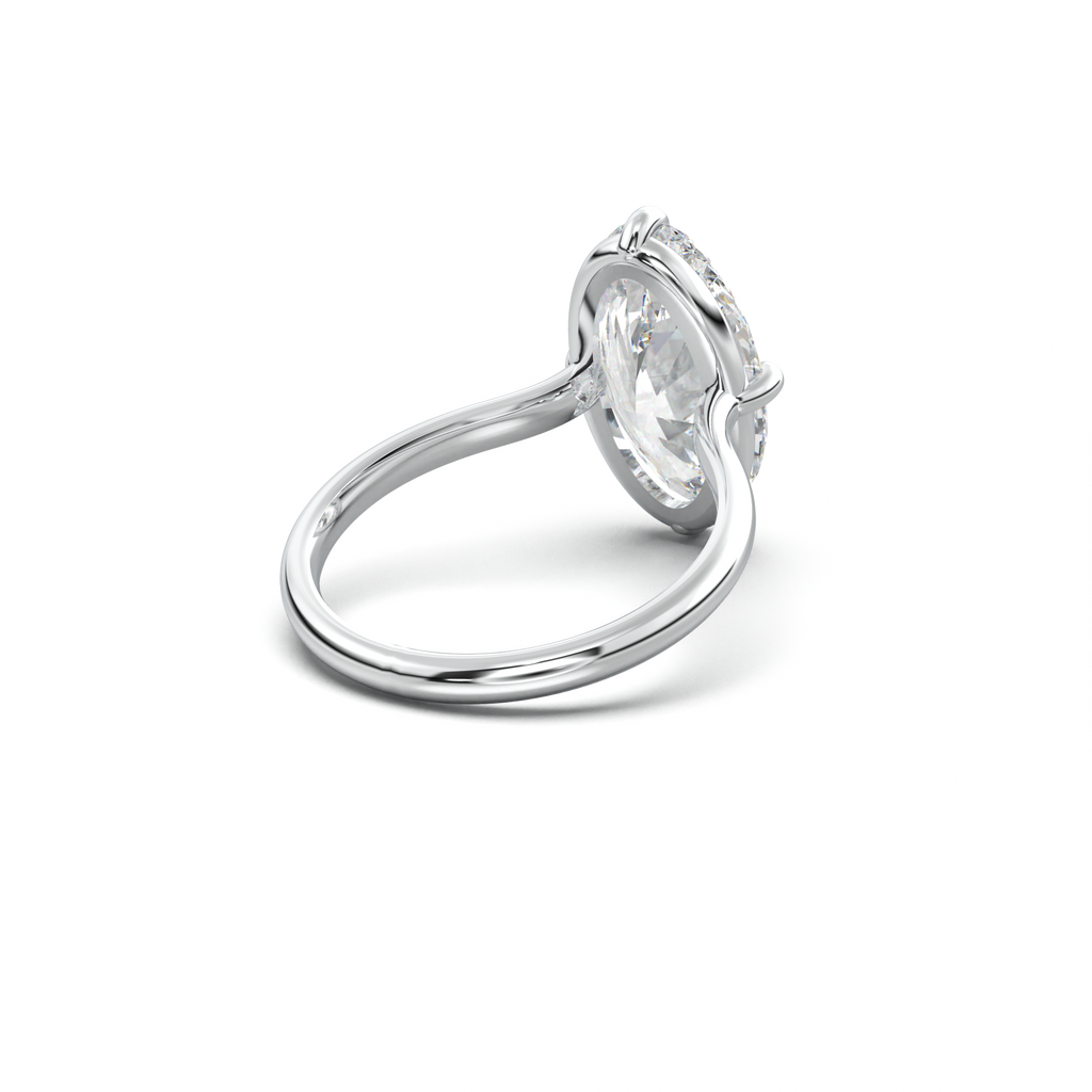 Elongated Moval Solitaire Engagement Ring