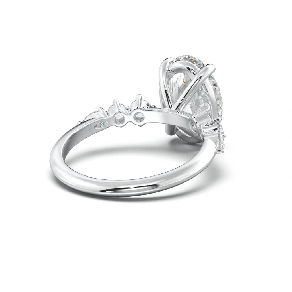 Oval Pear-Accent Engagement Ring