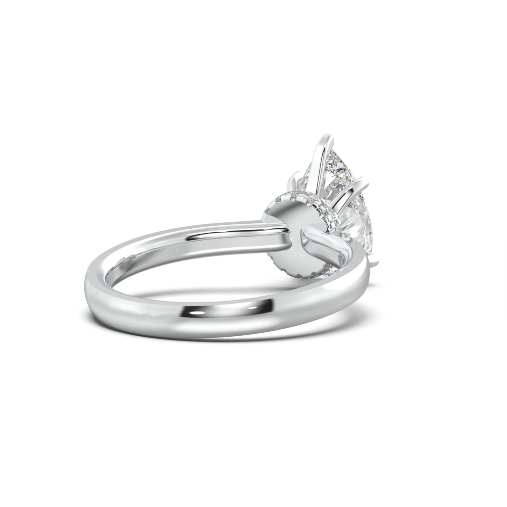 Cushion Hidden Pavé Engagement Ring