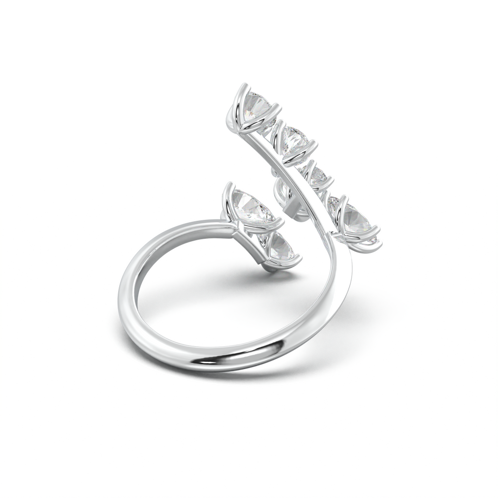 Asymmetric Mixed-Shape Diamond & Peridot Ring