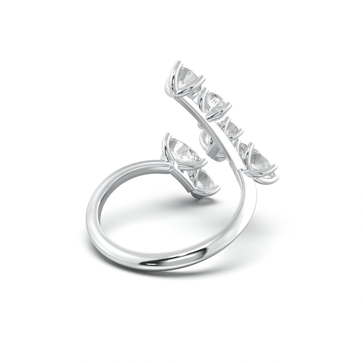 Asymmetric Mixed-Shape Diamond & Peridot Ring