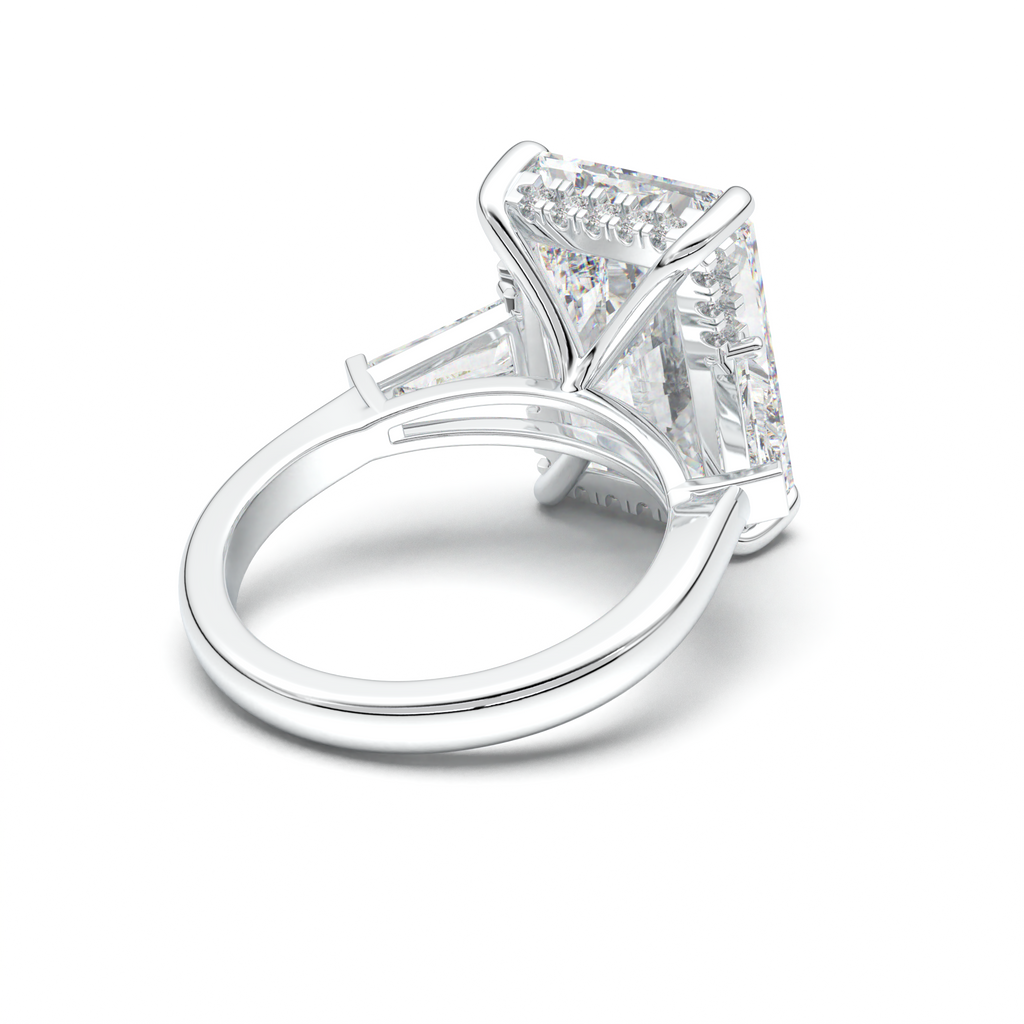Radiant Baguette Hidden Halo Engagement Ring