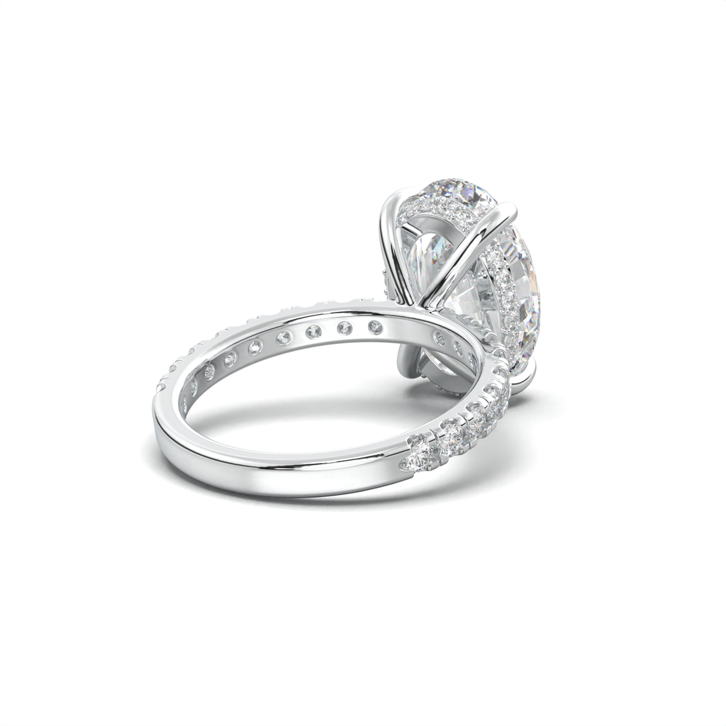 Oval Pavé Hidden Halo Engagement Ring