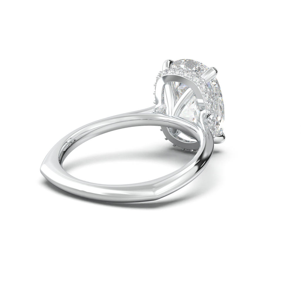 Cushion Hidden Halo Engagement Ring