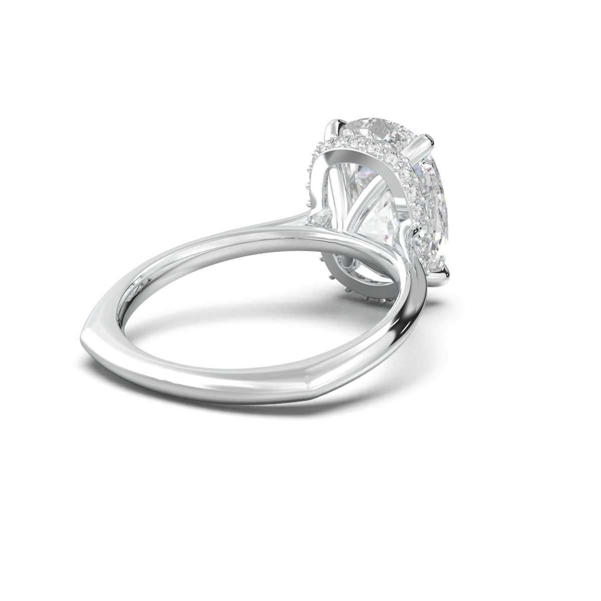 Cushion Hidden Halo Engagement Ring