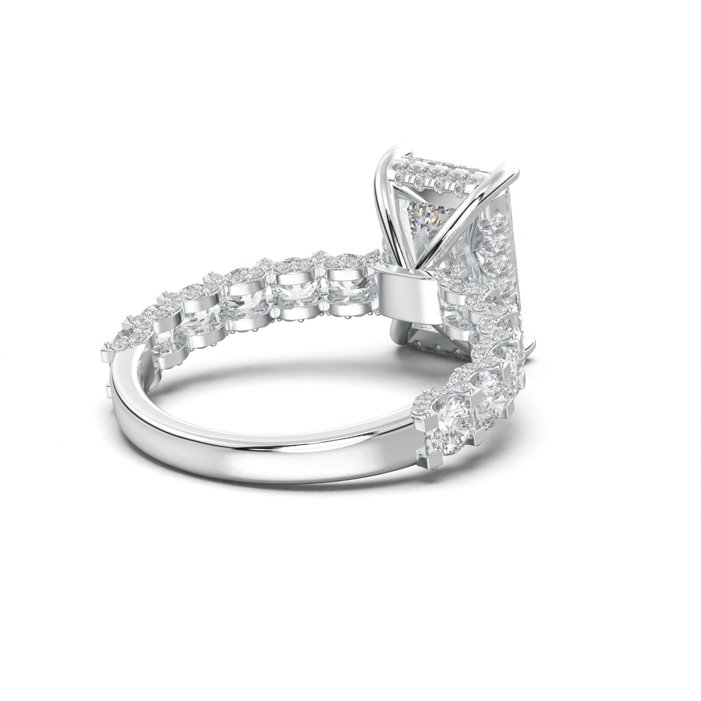 Radiant Diamond Band Engagement Ring