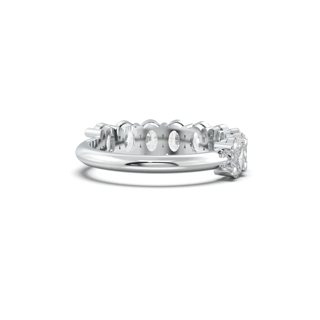 Nine-Oval Half-Eternity Wedding Band