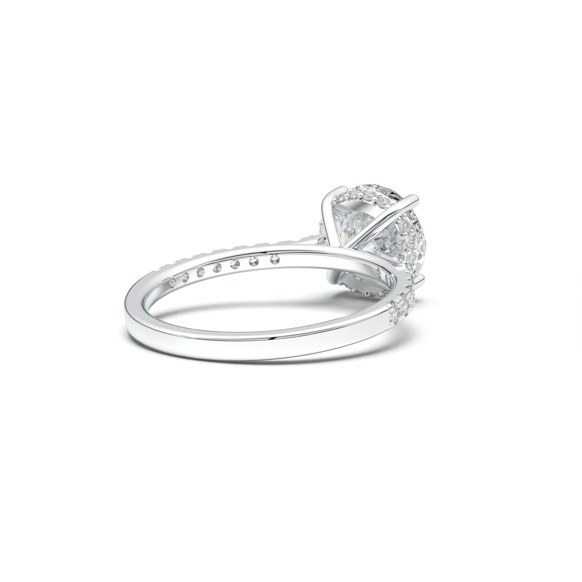 Round Pavé Engagement Ring