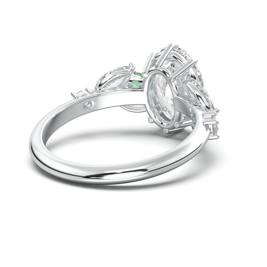 Oval Marquise-Accent Engagement Ring