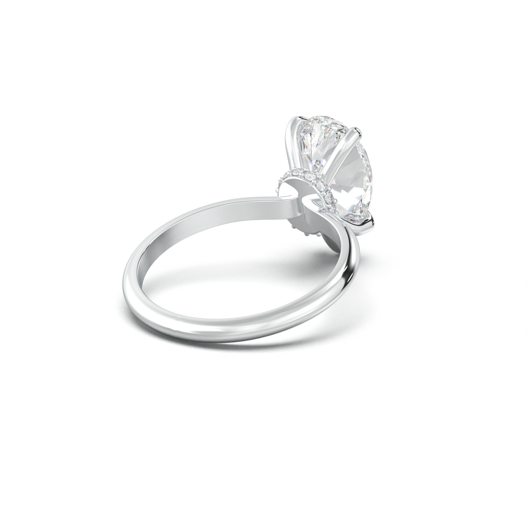 Pear Hidden Halo Engagement Ring
