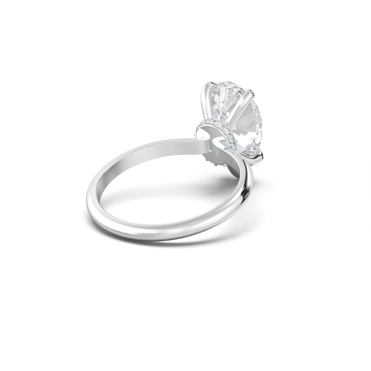 Pear Hidden Halo Engagement Ring