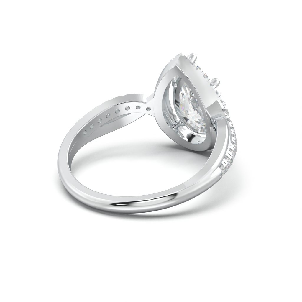 Pear Halo Twisted Pavé Engagement Ring