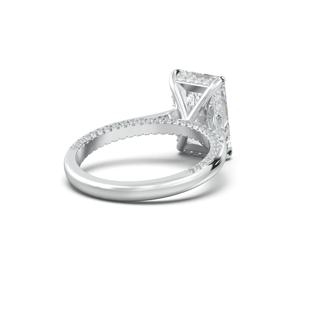 Radiant Pavé Hidden Halo Engagement Ring