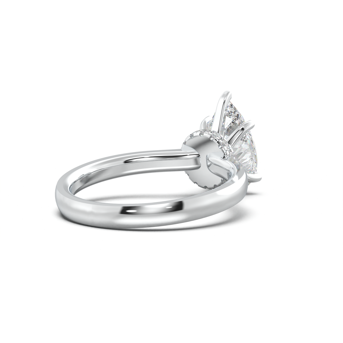 Cushion Hidden Pavé Engagement Ring