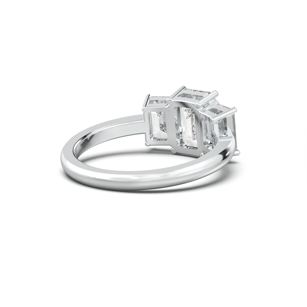 Emerald Three-Stone Engagement Ring