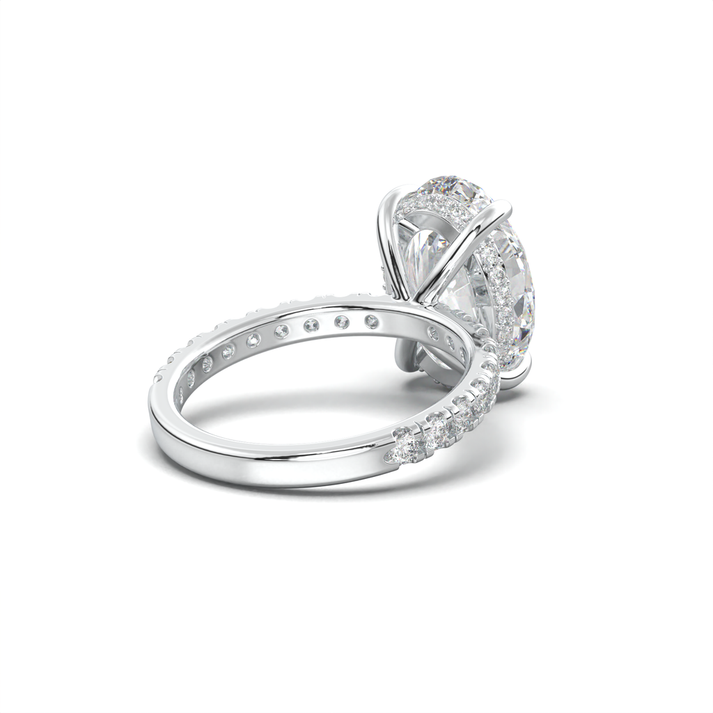 Oval Pavé Hidden Halo Engagement Ring