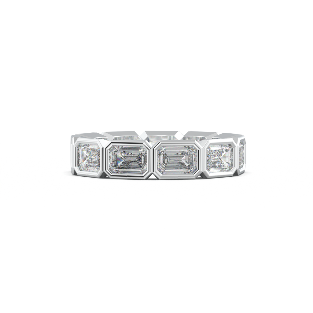 Emerald-Cut Bezel-Style Eternity Wedding Band