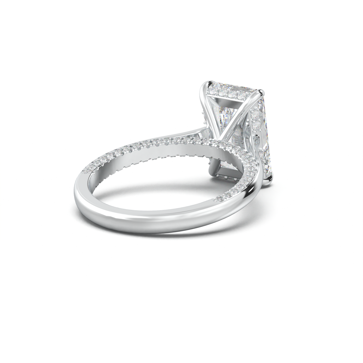 Radiant Pavé Hidden Halo Engagement Ring