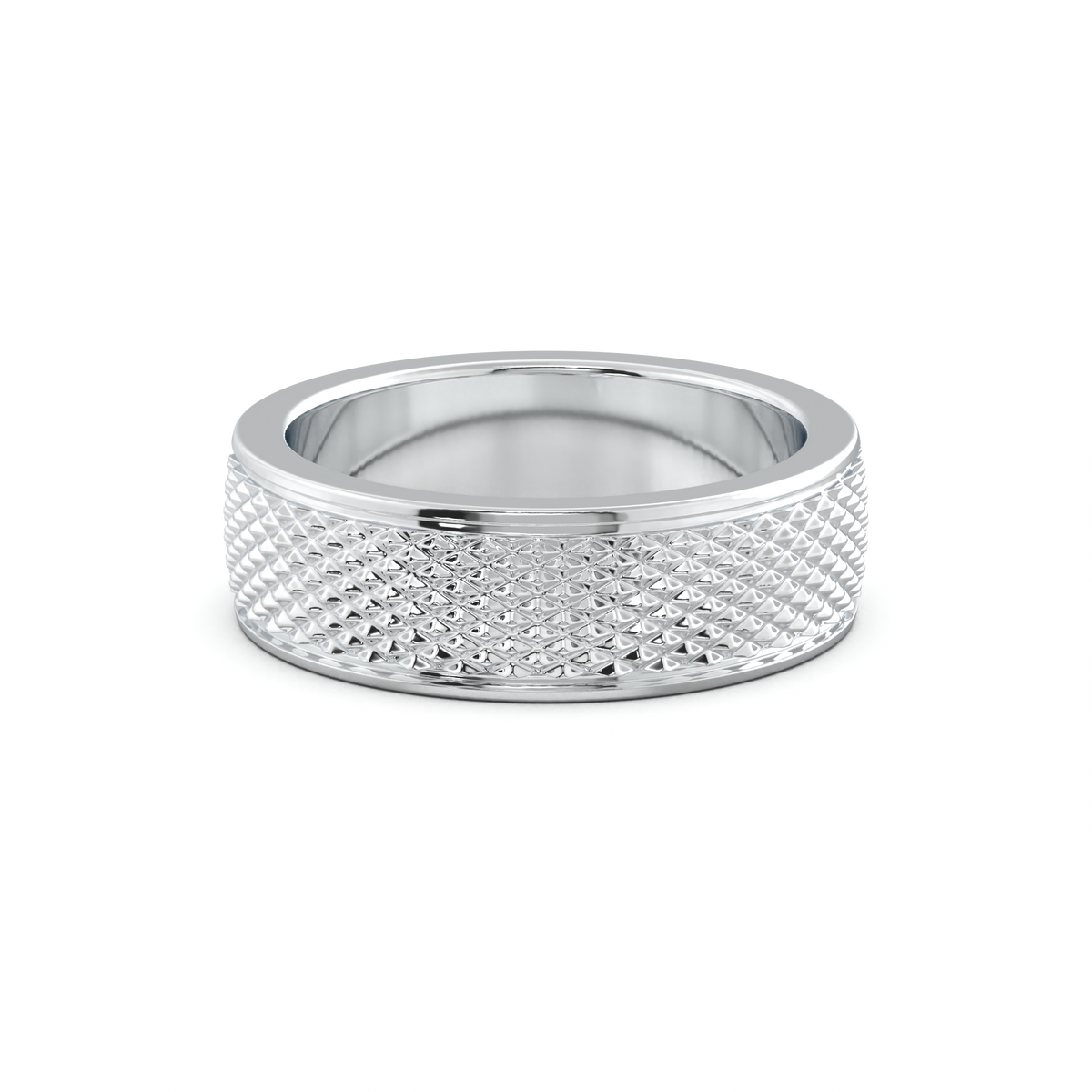 Diamond-Cut Textured Men's Wedding Band