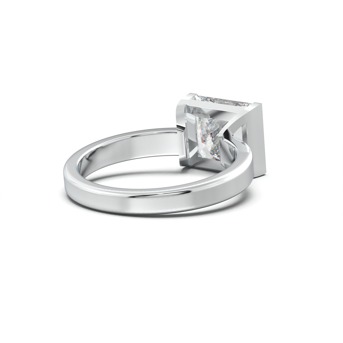 Princess Half-Bezel Engagement Ring