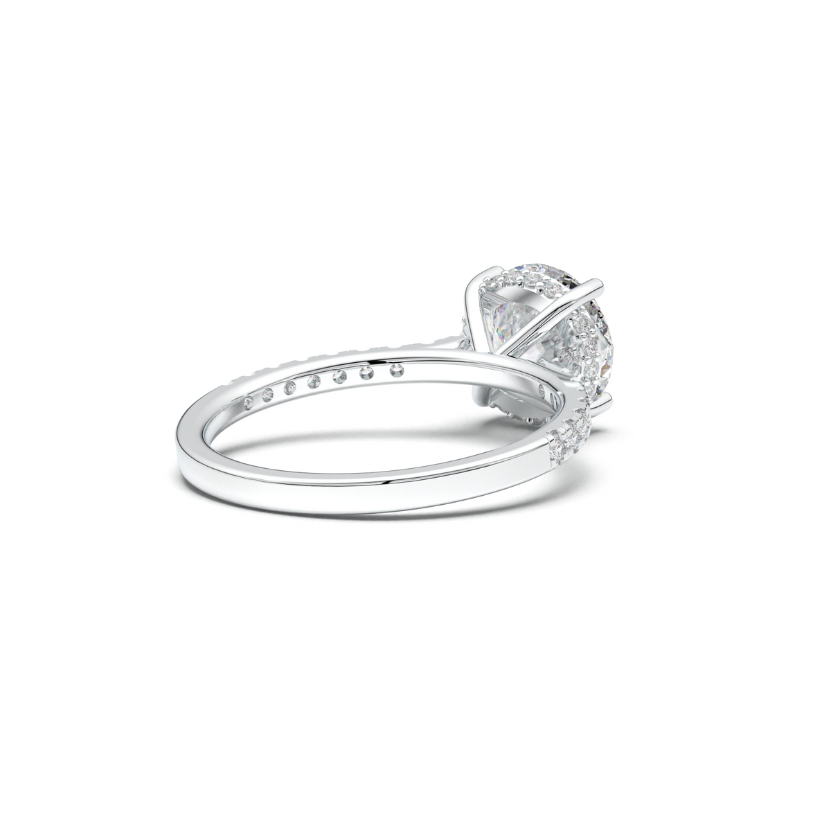 Round Pavé Engagement Ring