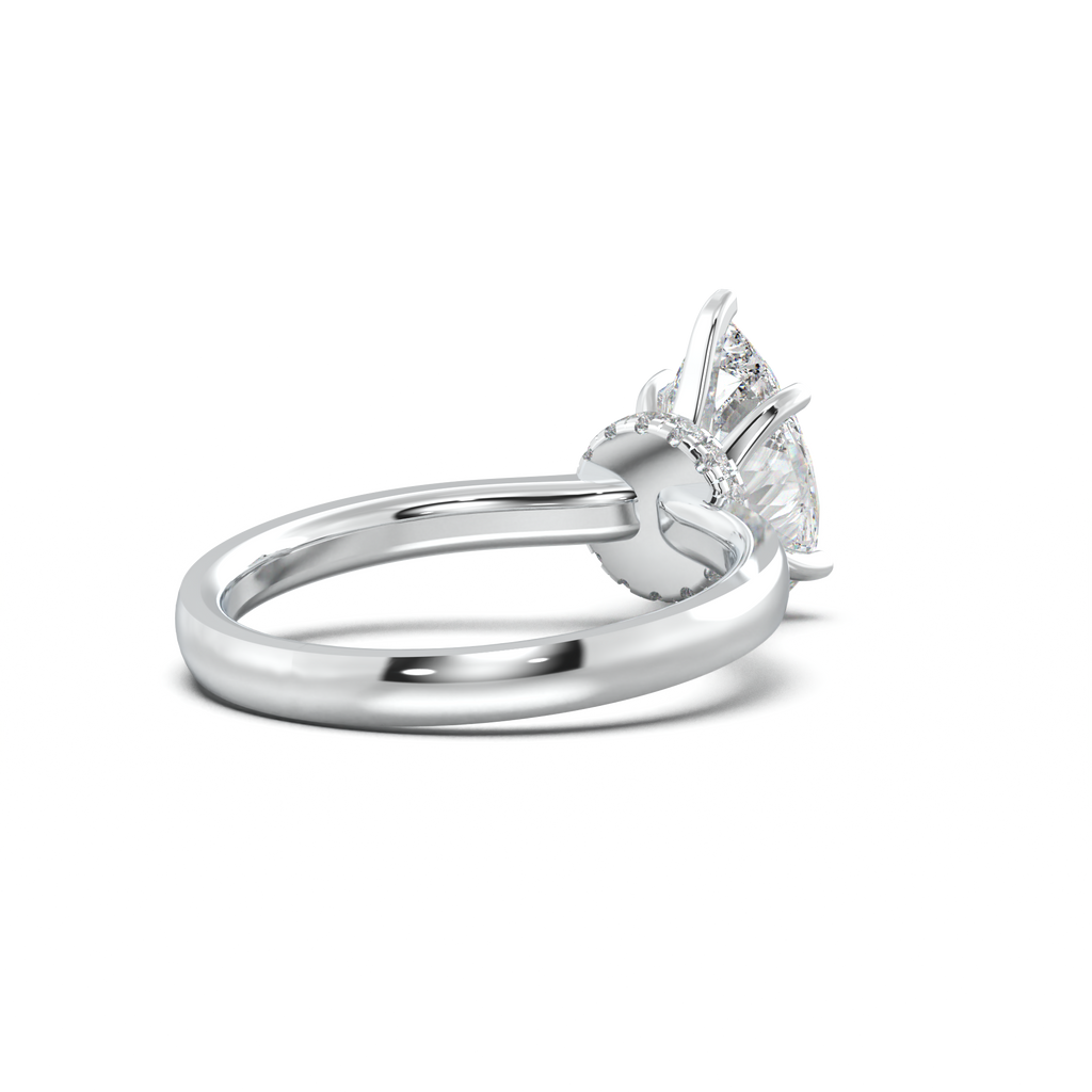 Round Hidden Halo Engagement Ring