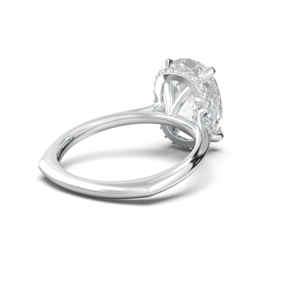 Cushion Hidden Halo Engagement Ring