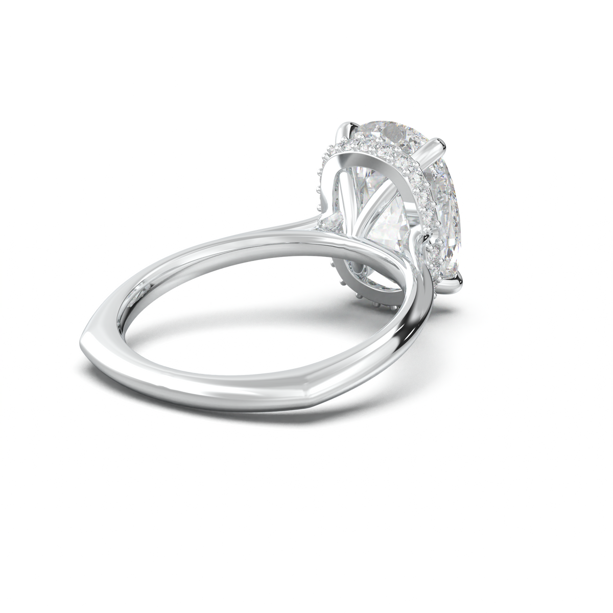 Cushion Hidden Halo Engagement Ring