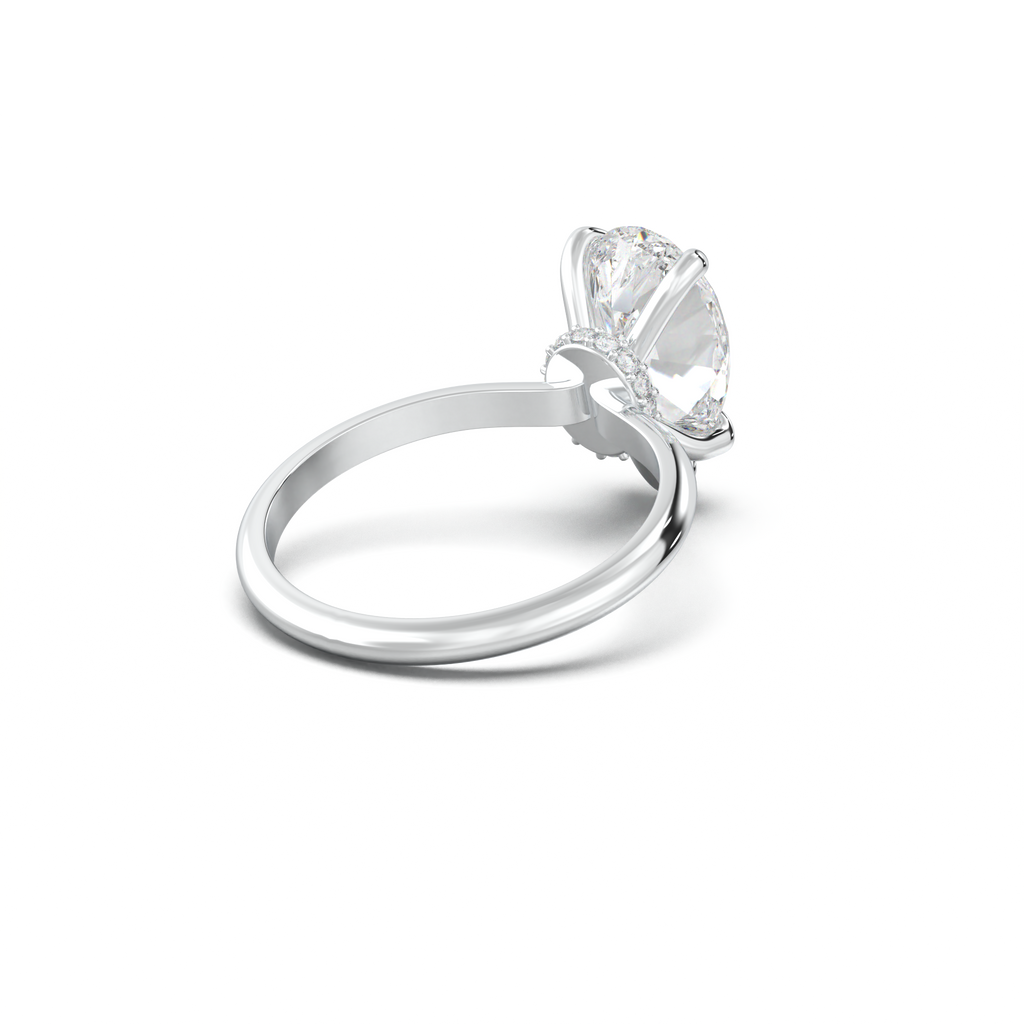 Pear Hidden Halo Engagement Ring