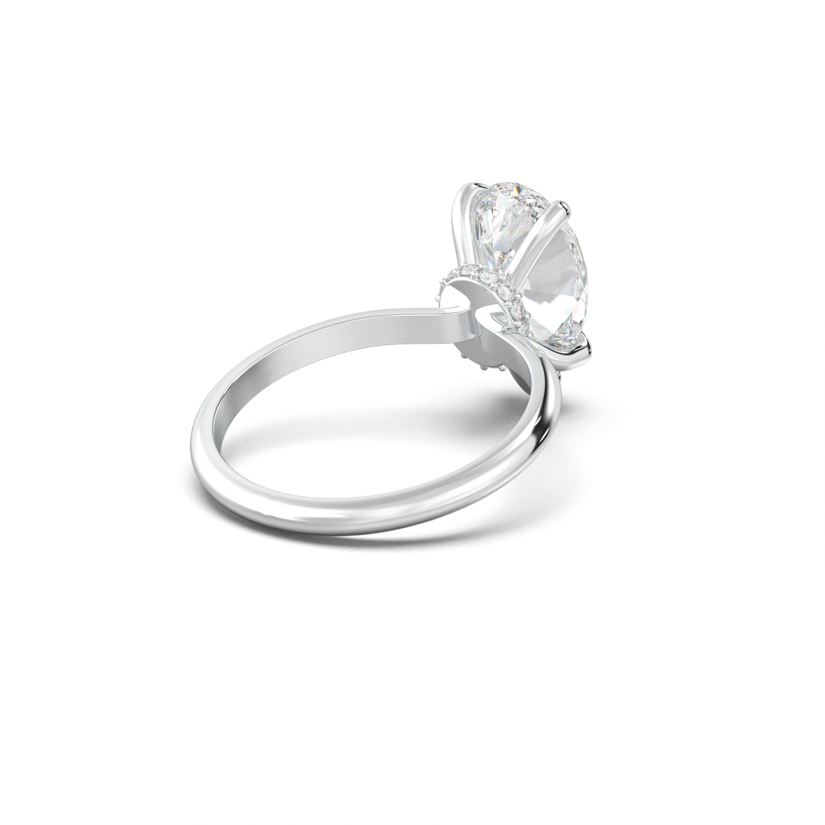 Pear Hidden Halo Engagement Ring