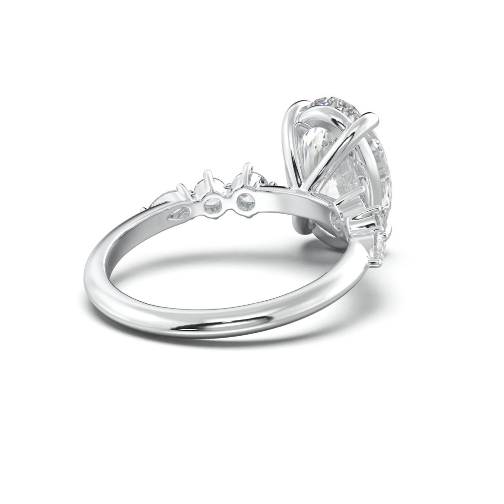 Oval Pear-Accent Engagement Ring