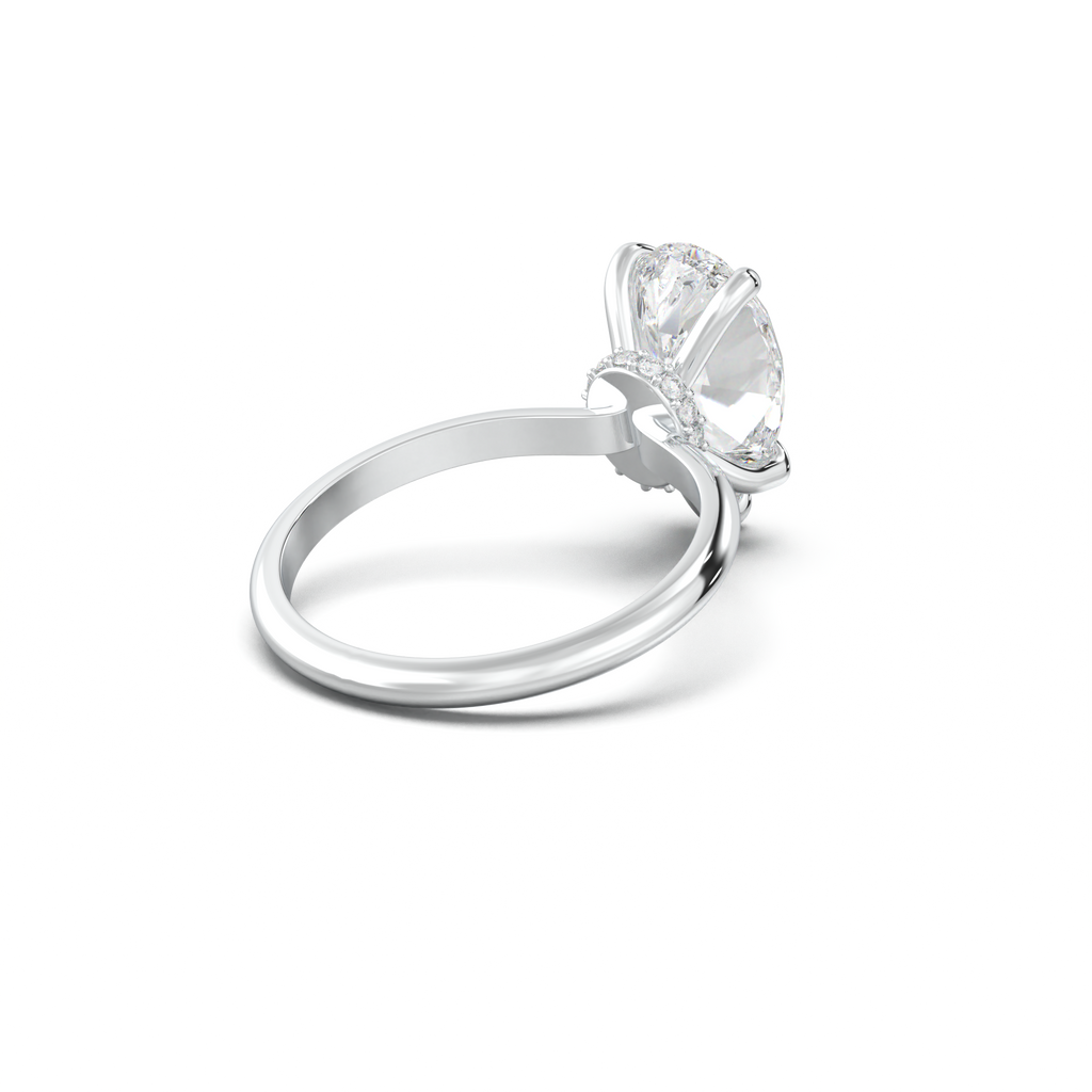 Pear Hidden Halo Engagement Ring